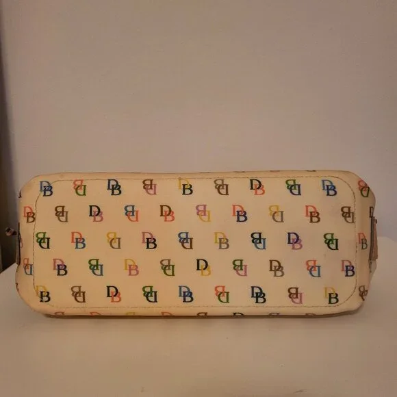 Flawed Dooney & Bourke Vintage Y2K Rainbow Logo Canvas Satchel - Picture 6 of 8